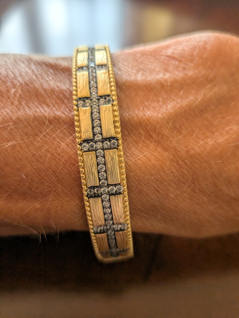 Gold & Jem Cross Bracelet